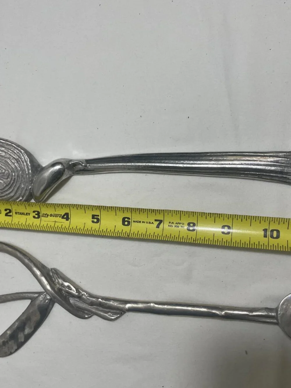 Mariposa 1993 Aluminum Salad Serving Set 2 Pc Artisan Twig Branch Servers 12